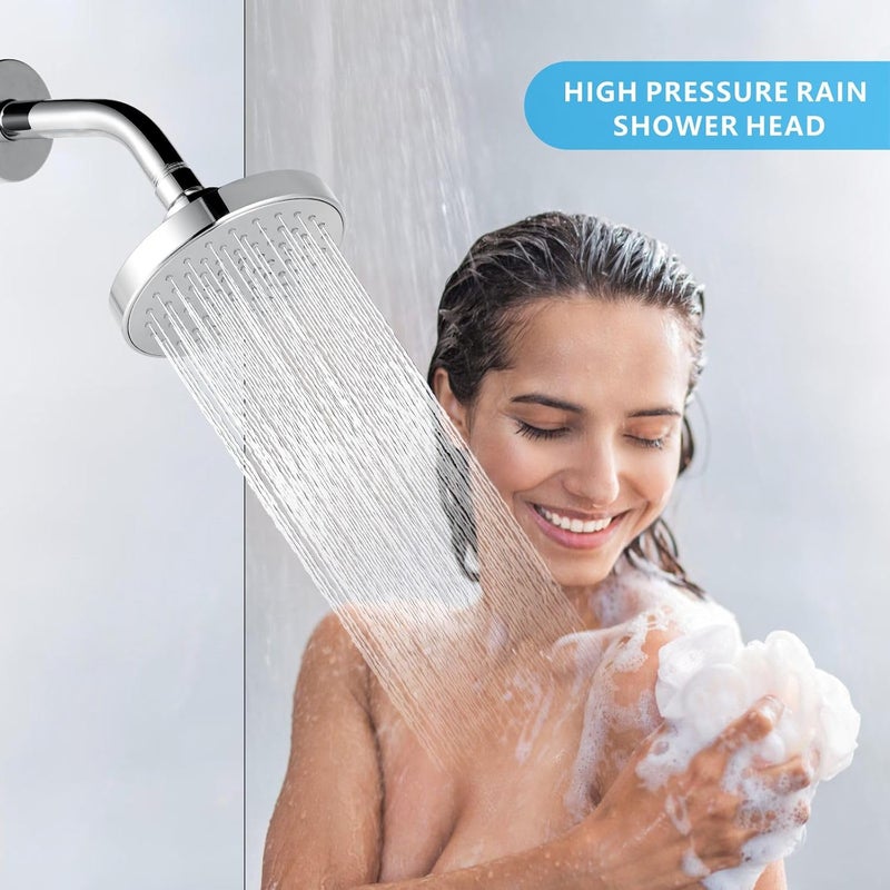 Nuodan High Pressure Shower Head - 4.7“ Powerful Bathroom Pressure Boosting Rain Showerhead - Perfect Universal Replacement for Rainfall Shower Heads (Chrome) - Image 3